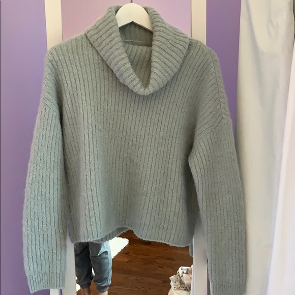 Teal Cowl Neck Sweater - Picture 1 of 3